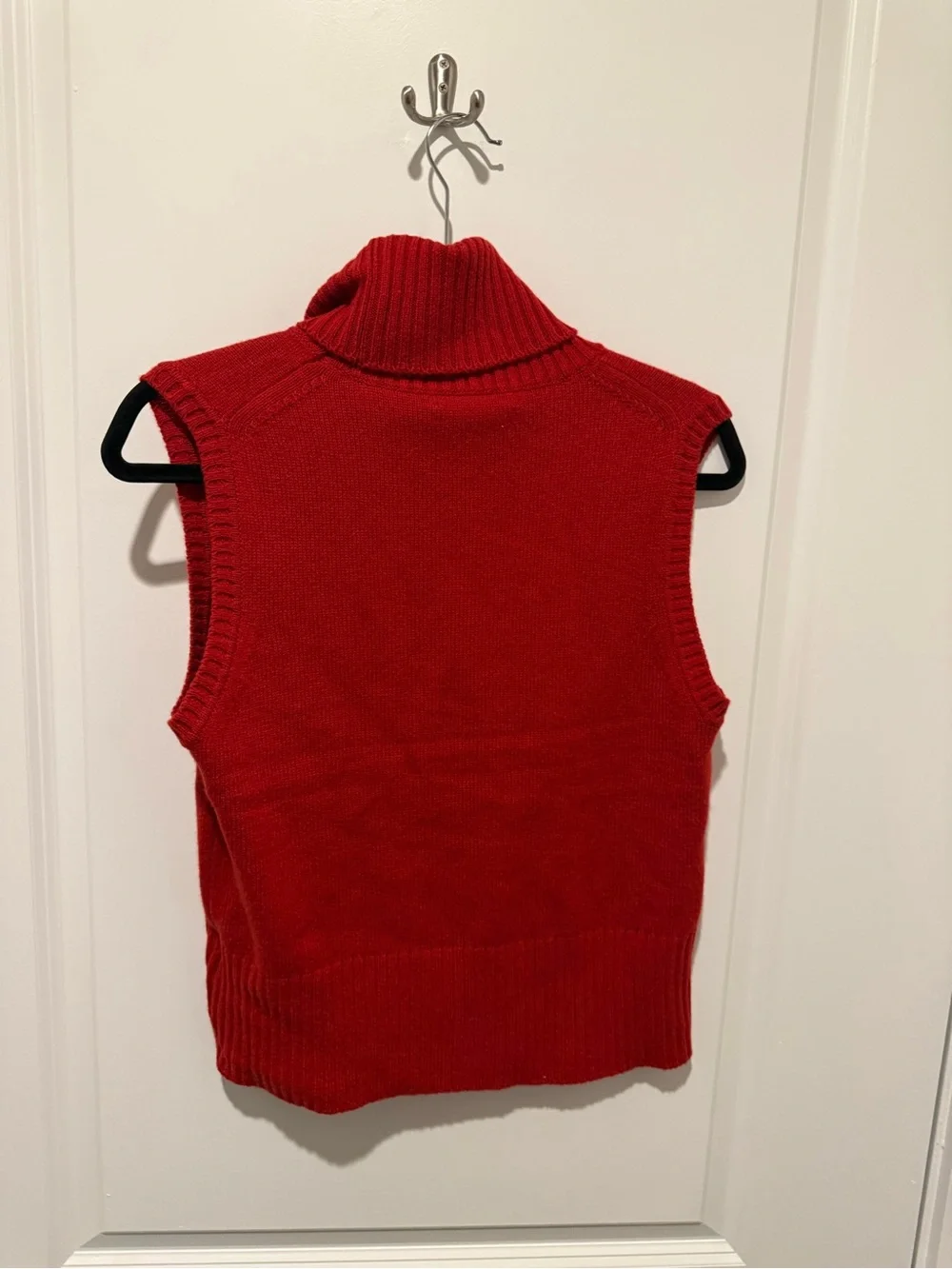 Veronica Beard Red Sleeveless Cowl Neck Mazzy Cashmere Top - Picture 5 of 5